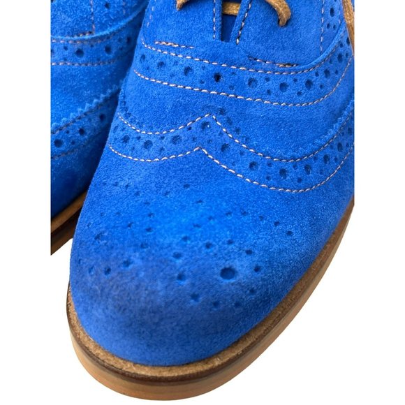 Girotti Women's Custom Made Blue Suede Oxford Heels Size 38 Made in Italy EUC - Picture 8 of 9